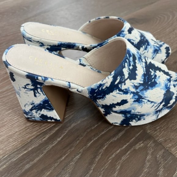 Cecelia New York Plexy Platform Sandal - Blue Marble - Picture 2 of 6